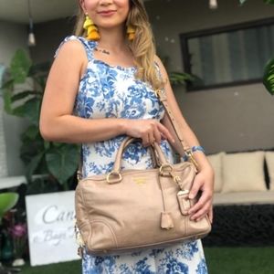 Prada Vitally Shine Came Shopping Satchel